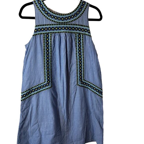 Vineyard Vines Embroidered Blue Striped Summer Tunic‎ Shift Dress Size Small - Picture 3 of 8